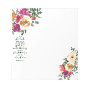 Bloco De Notas Confie no Senhor floral