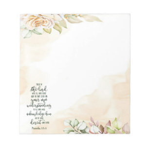 Bloco De Notas Confie no Senhor floral