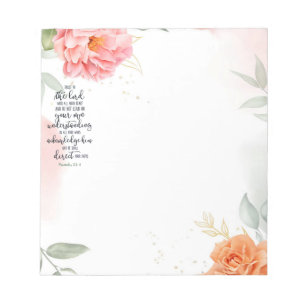 Bloco De Notas Confie no Senhor floral