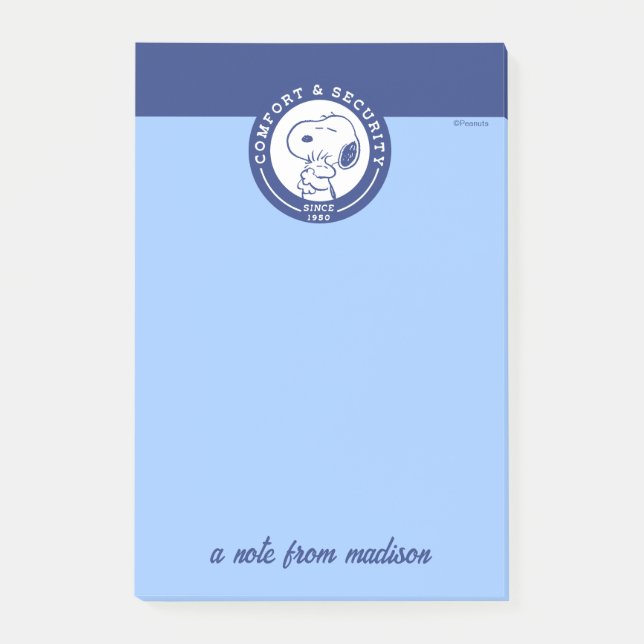 Bloco De Notas Conforto e segurança | Snoopy & Woodstock Hug (Frente)