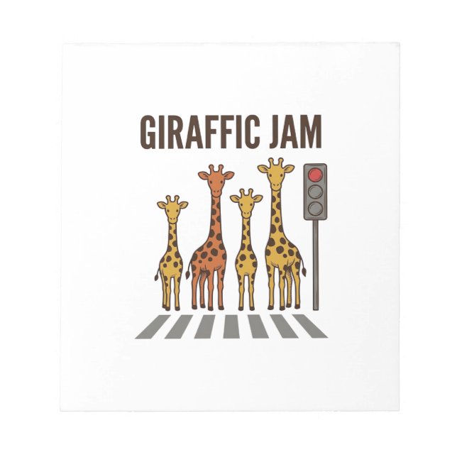 Bloco De Notas Congestionamento Giraffico Cruzamento de Girafa Di (Frente)