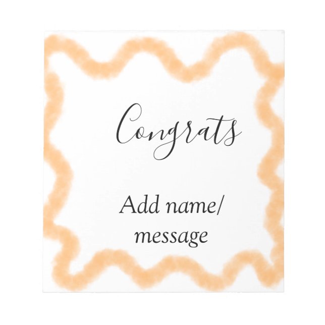 Bloco De Notas Congrats orange spiral Spanish border boho retro n (Frente)
