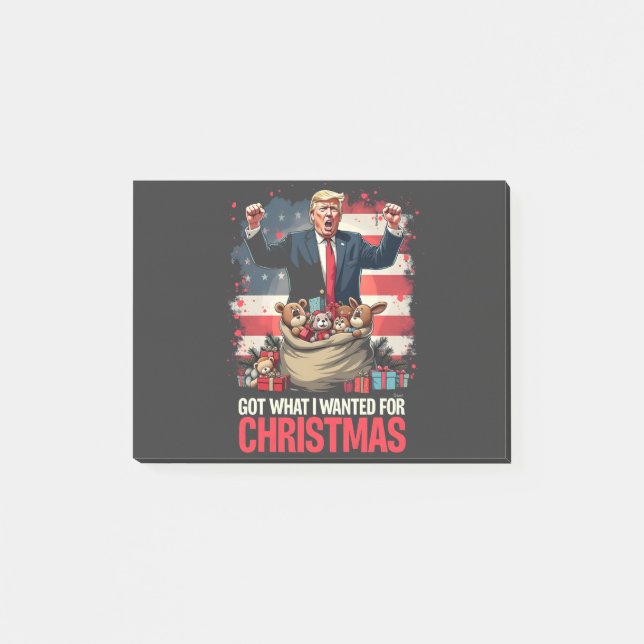 Bloco De Notas Consegui o que eu queria para o Natal Trump Papai  (Frente)