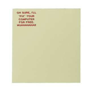 Bloco De Notas Conserte O Computador Gratuitamente?