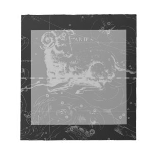 Bloco De Notas Constelação de na moda Vintage Aries por Hevelius