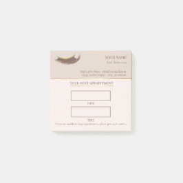 Bloco De Notas Consulta de cílios bege e dourado elegante