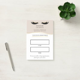 Bloco De Notas Consulta de cílios bege e dourado elegante