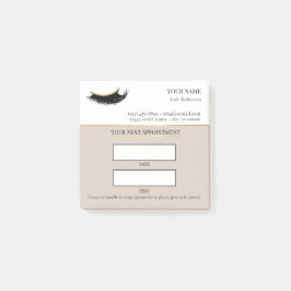 Bloco De Notas Consulta de cílios bege e dourado elegante