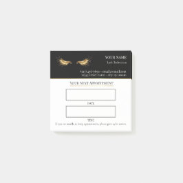 Bloco De Notas Consulta de Cílios elegante preto e dourado