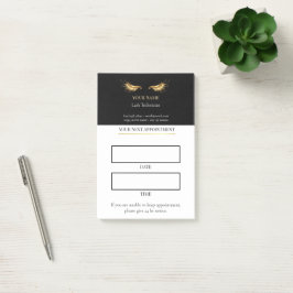 Bloco De Notas Consulta de Cílios elegante preto e dourado