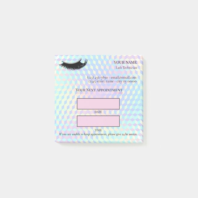 Bloco De Notas Consulta de Cílios Holográficos (Frente)