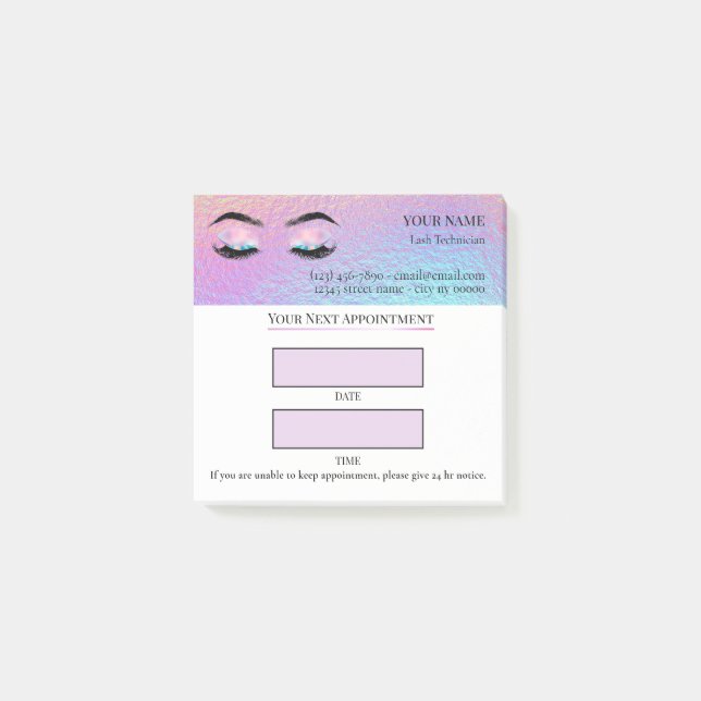 Bloco De Notas Consulta de Cílios Holográficos (Frente)