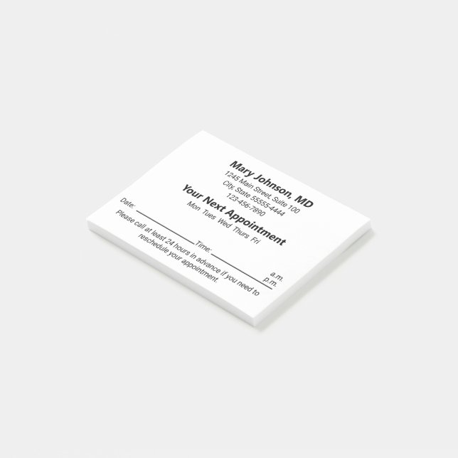 Bloco De Notas Consultório Médico Lembrete da Sua Próxima Consult (Inclinado)