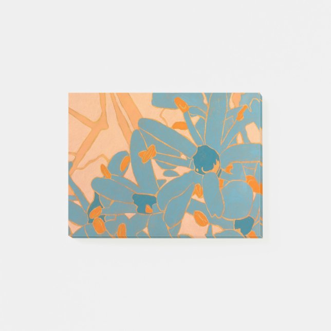 Bloco De Notas Contemporary Leaf Design Peach (Frente)