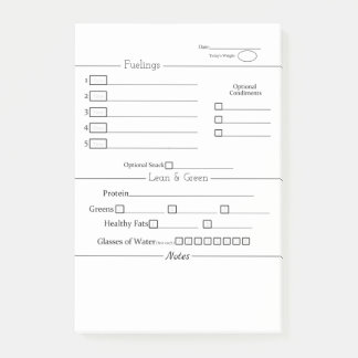 Bloco De Notas Controlador de Comida mínimo 5 e 1