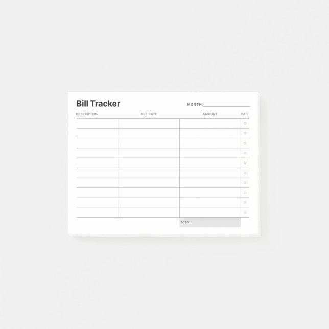 Bloco De Notas Controlador de despesas simples mínimo (Frente)