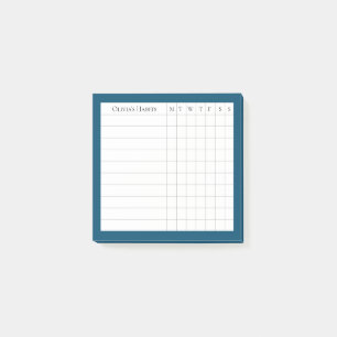 Bloco De Notas Controlador de Hábito Personalizado em Azul Oceâni