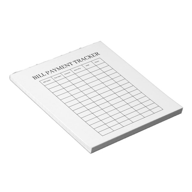 BLOCO DE NOTAS CONTROLE DE PAGAMENTO DE CONTAS (Inclinado)