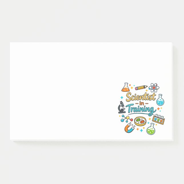 Bloco De Notas Convite para Jovem Cientista em Treinamento (Frente)