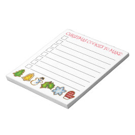 Bloco De Notas Cookies De Natal Para Fazer Lista De Compras Para 