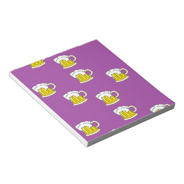 Bloco De Notas Copo de cerveja espumante em roxo (Inclinado)