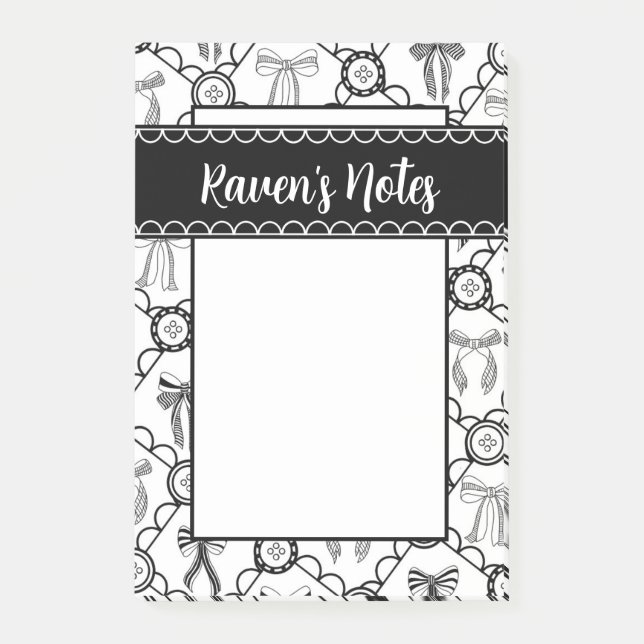 Bloco De Notas Coquette Black Bow (Frente)