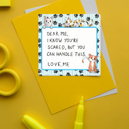 Bloco De Notas Cor azul com patas gatinhos giros de 3" x 3"