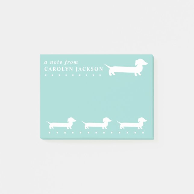 Bloco De Notas Cor BG Verde-claro e verde de Dachshund (Frente)