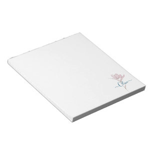 Bloco De Notas Cor d'água do esboço floral personalizada