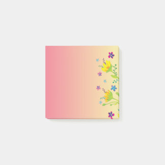 Bloco De Notas Cor d'água Sunset Gradiente Floral Bloom