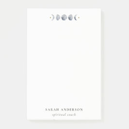 Bloco De Notas Cor de Água da Lua Celestial Lunar de Cinza Simple