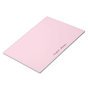 Bloco De Notas Cor-de-rosa-branco monograma Feminina Minimalist