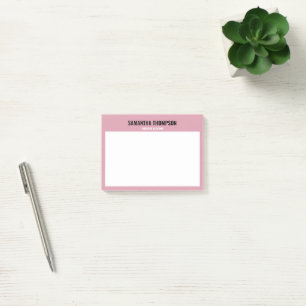 Bloco De Notas Cor-de-rosa-chic moderno, branco e preto