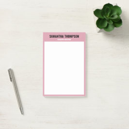 Bloco De Notas Cor-de-rosa-chic moderno, branco e preto