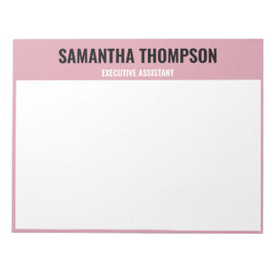 Bloco De Notas Cor-de-rosa-chic moderno, branco e preto