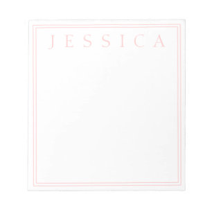 Bloco De Notas Cor-de-Rosa claro Seu nome