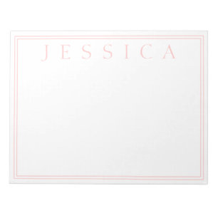 Bloco De Notas Cor-de-Rosa claro   Seu nome