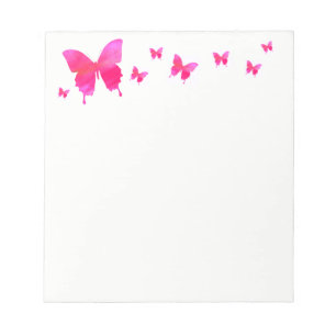 Bloco de notas cor-de-rosa da borboleta