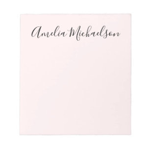 Bloco De Notas Cor-de-rosa pastel minimalista simples