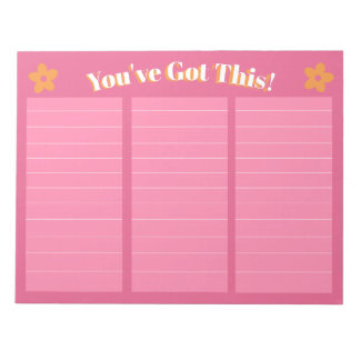 Bloco De Notas Cor-de-rosa quente e cor-de-rosa-quente retrorrefl