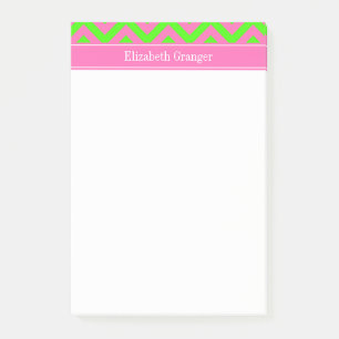 Bloco De Notas Cor-de-rosa quente nº 2 Verde limão LG Chevron Nam