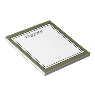 Bloco De Notas Cor do Branco Verde do Moss Personalizado