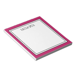 Bloco De Notas Cor Editável Branca Cor-de-Rosa-Brilho Personaliz