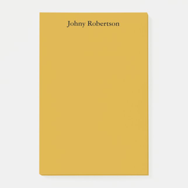 Bloco De Notas Cor Goldenrod Placa Profissional Elegante Moderno (Frente)