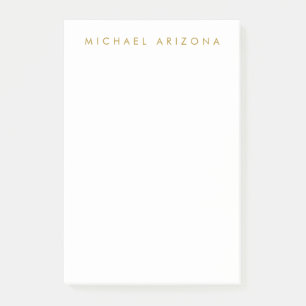 Bloco De Notas Cor Moderno Simples Minimalista Dourado e Branco