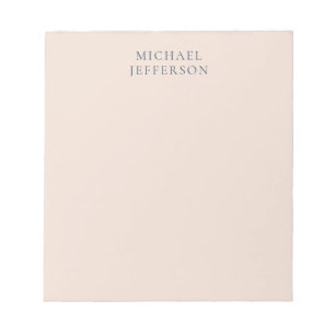 Bloco De Notas Cor Pink Champagne Minimalista Simples Moderno Nom