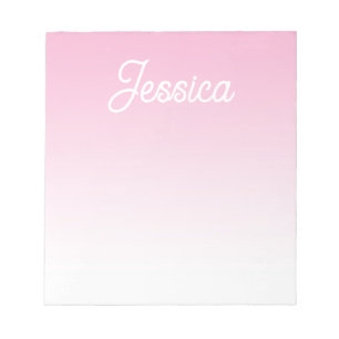 Bloco De Notas Cor Rosa Claro Ombre (Editável) & Seu Texto