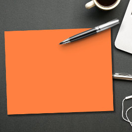 Bloco De Notas Cor Sólida Laranja Mango | Clássico | Elegante