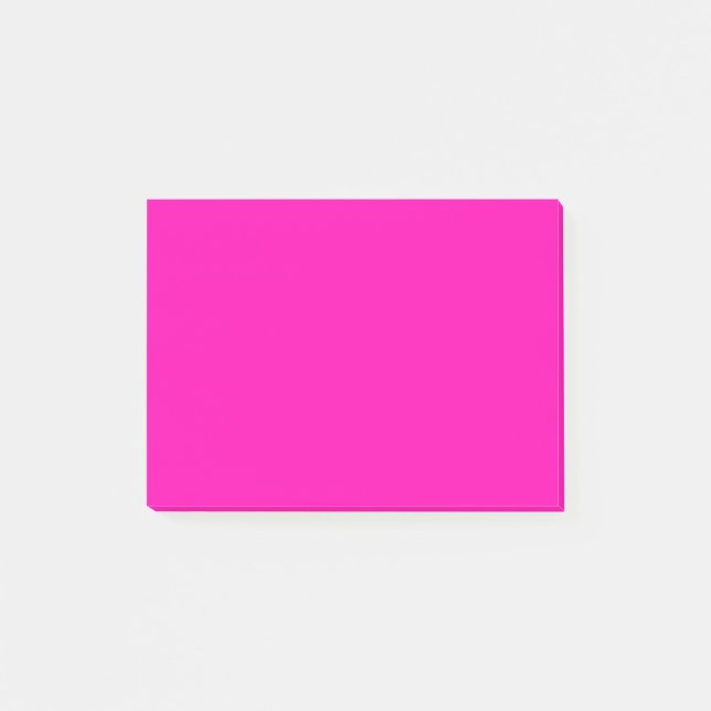 Bloco De Notas Cor Sólida Neon-Rosa Personalizar (Frente)