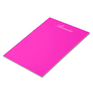 Bloco De Notas Cor Sólida Neon-Rosa Personalizar